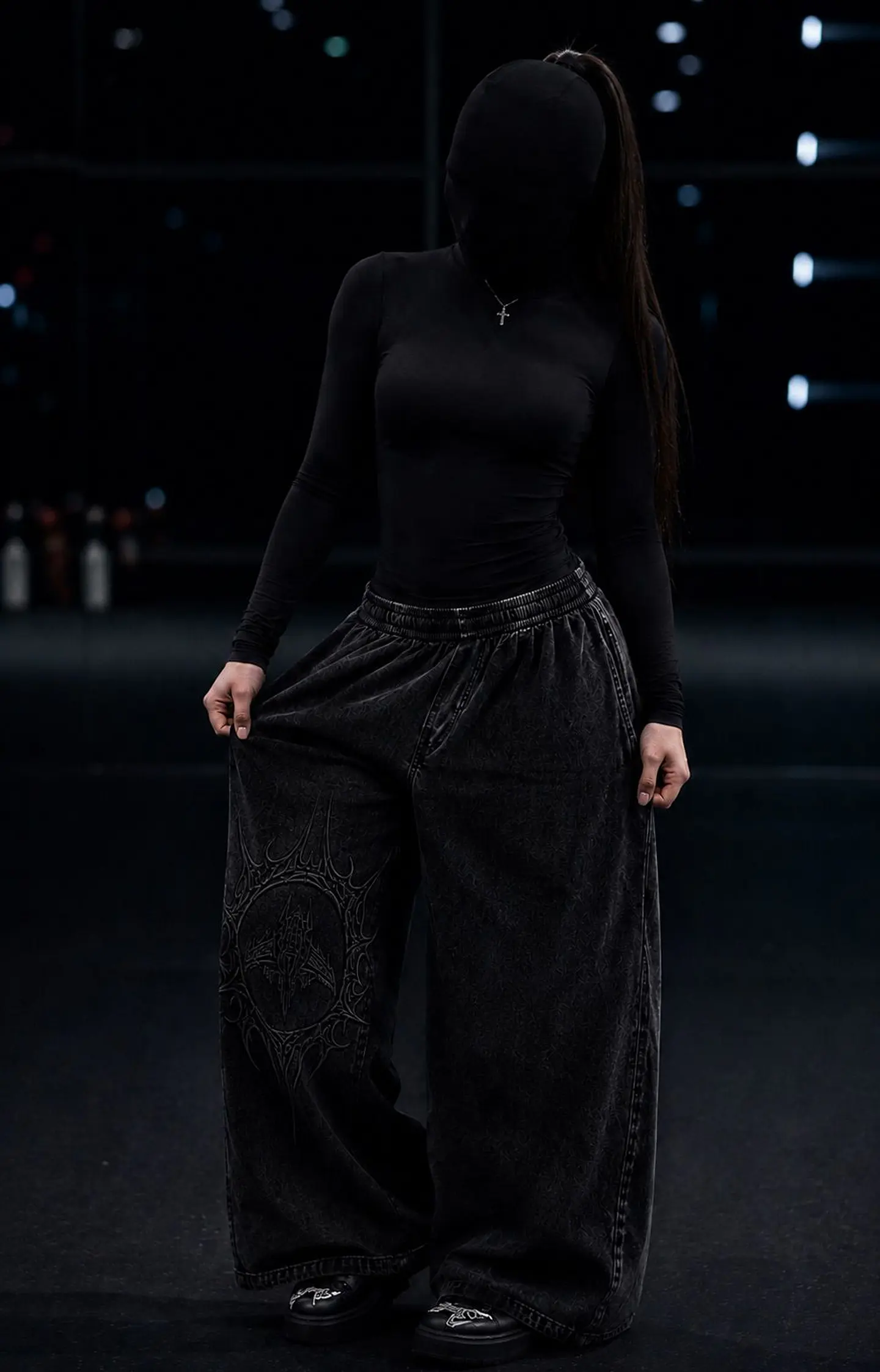 Dark Veil Baggy Pants- Acid wash   1