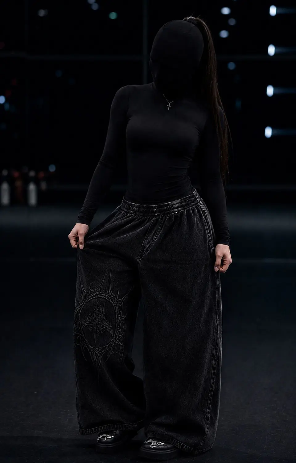 Dark Veil Baggy Pants- Acid wash   1