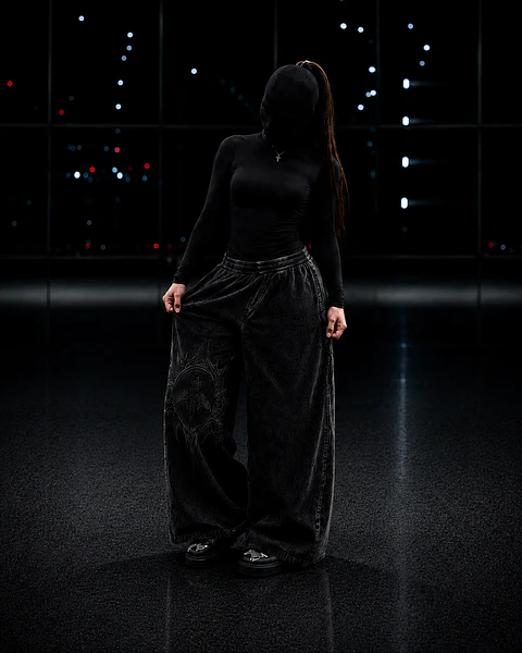 Dark Veil Baggy Pants- Acid wash  