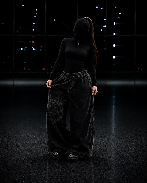 Dark Veil Baggy Pants- Acid wash  