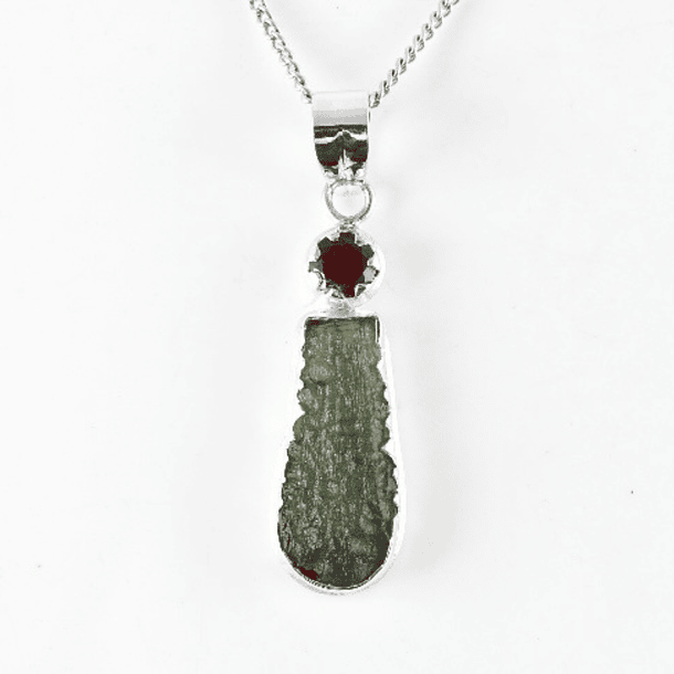 Moldavite Pendant Silver  3