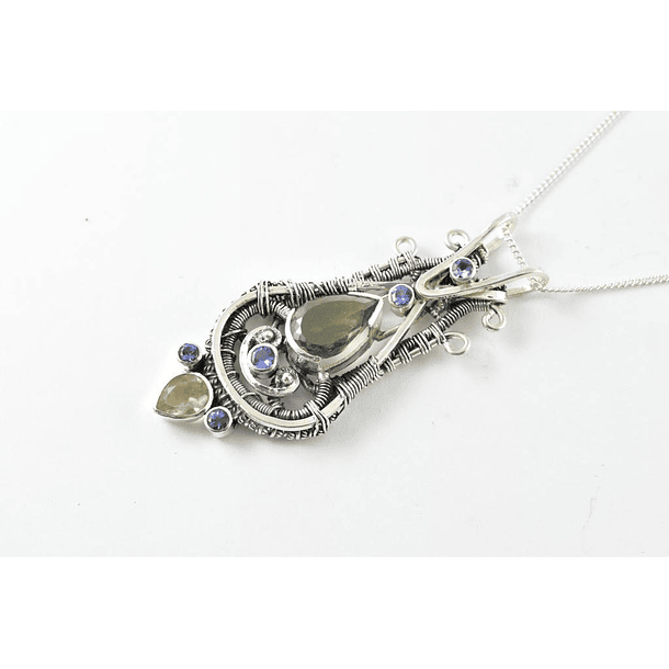 Moldavite Silver Pendant  3