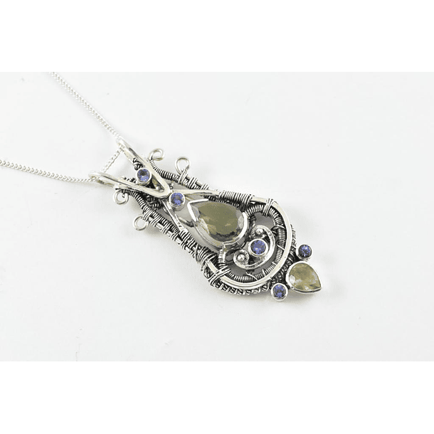 Moldavite Silver Pendant  6