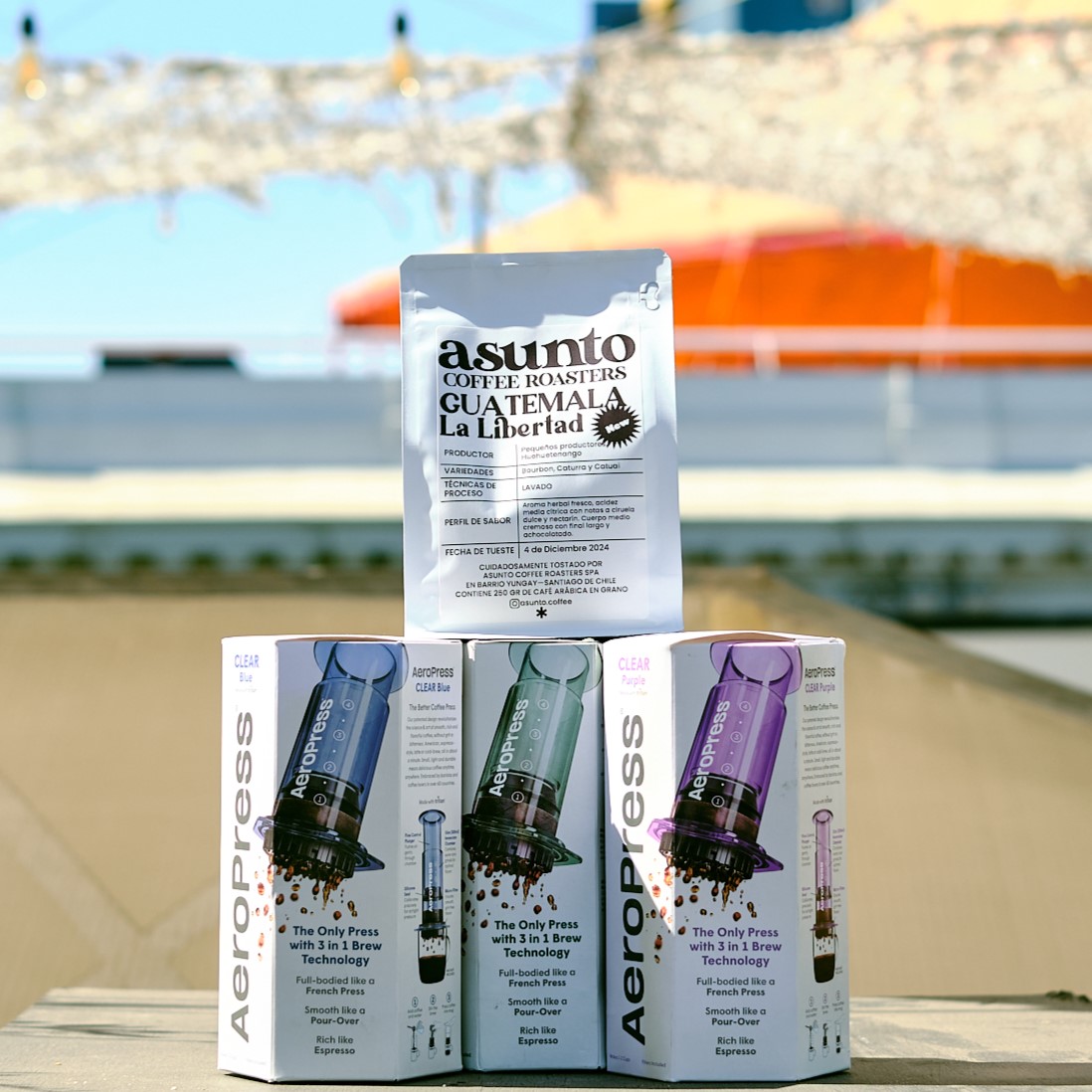 Pack Aeropress colores + 250Gr de café