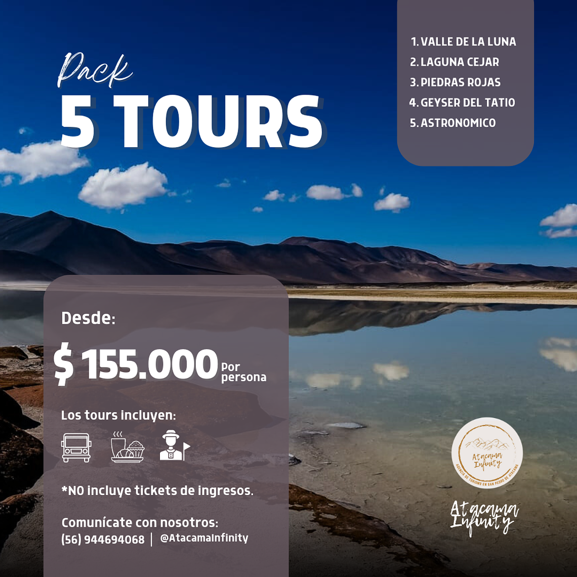 Pack 5 Tours - Catálogo INFINITY 1