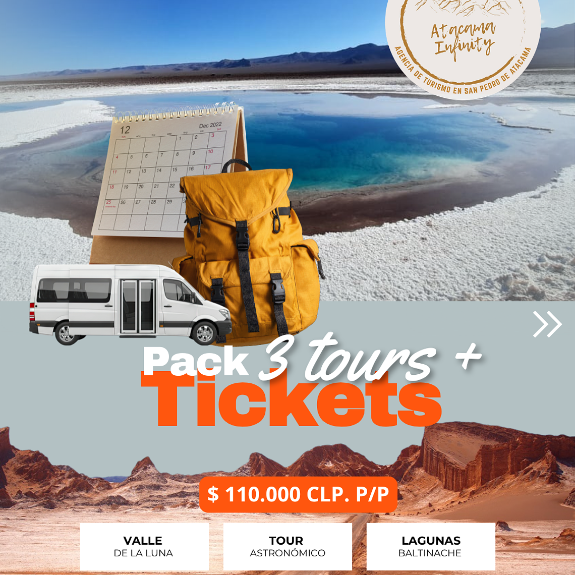 PACK 3 TOURS + TICKETS - Catálogo INFINITY 1