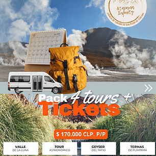 PACK 4 TOURS + TICKETS - Catálogo infinity 