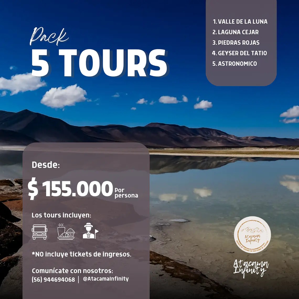 Pack 5 Tours - Catálogo INFINITY 1