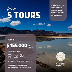 Pack 5 Tours - Catálogo INFINITY