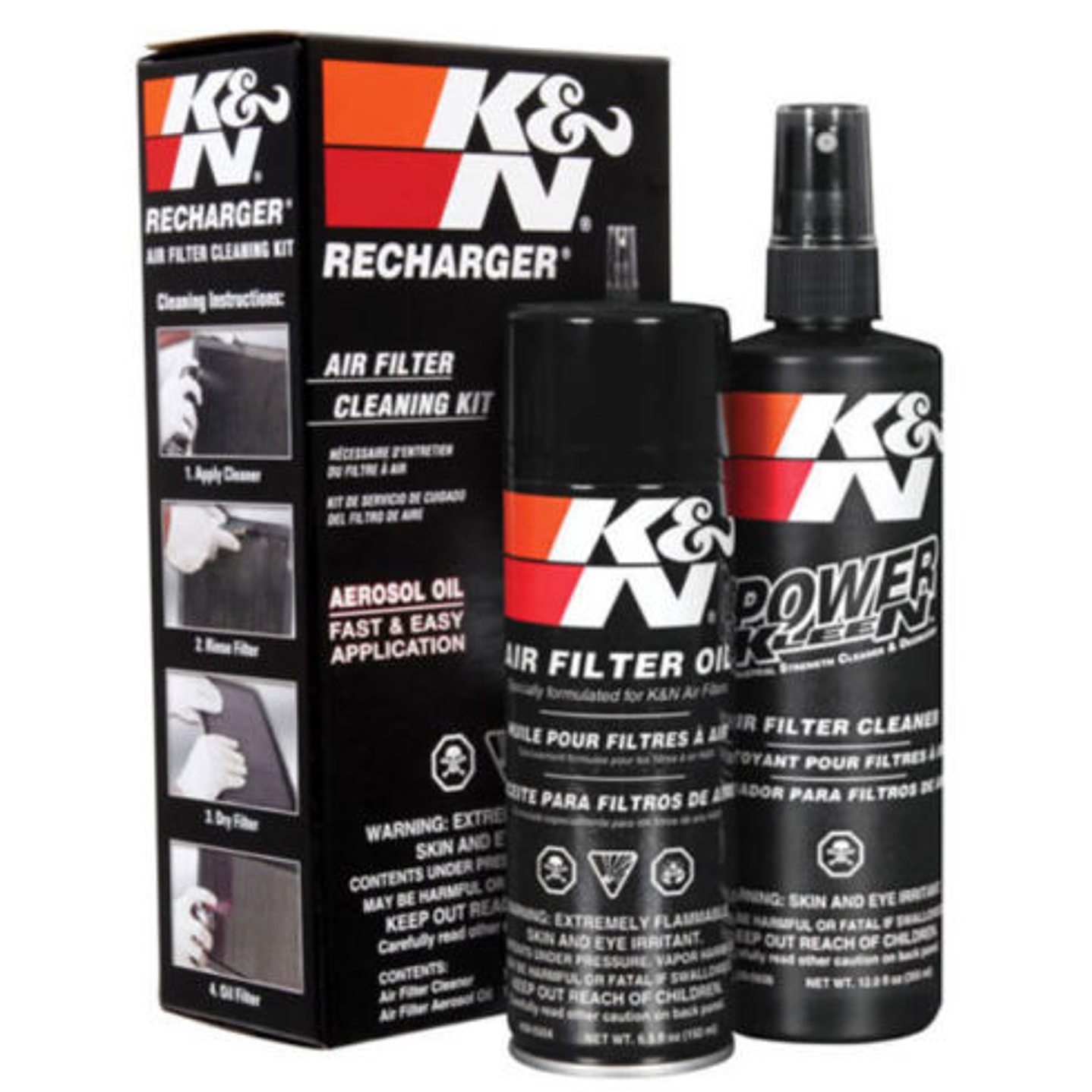 K&N Kit Filtro + Kit Limpieza filtro de aire Yamaha YZ450F / FX / WR 19-22  2