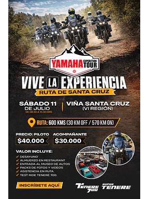 Yamaha Expedition Viña Santa Cruz 2026