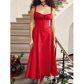 ❤. Vestido corset Greta rojo 