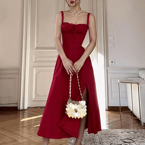 ❤. Vestido Greta Burdeo 