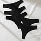 🖤. Pack 5 tanga algodon color negro.  - Miniatura 1
