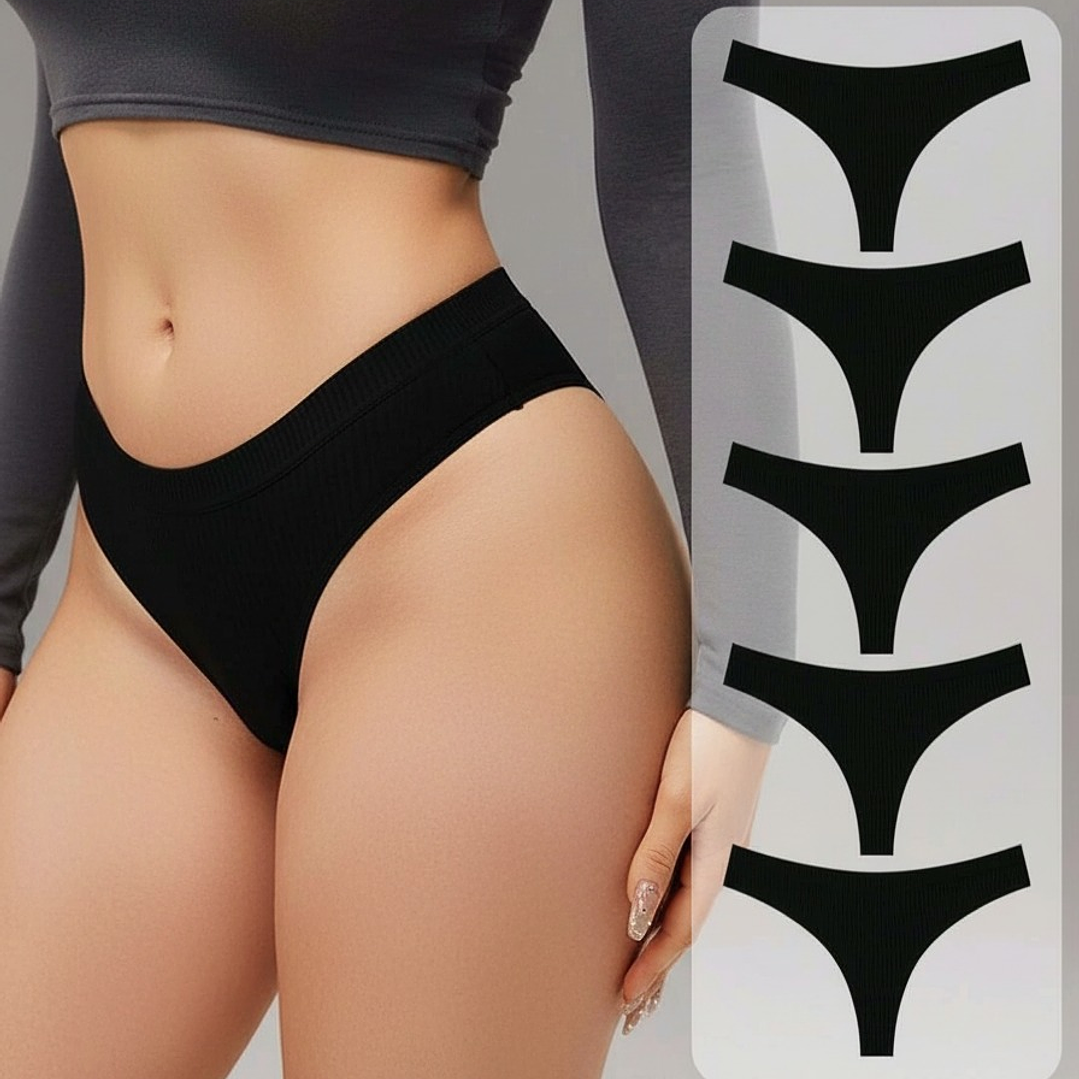 🖤. Pack 5 tanga algodon color negro.  4