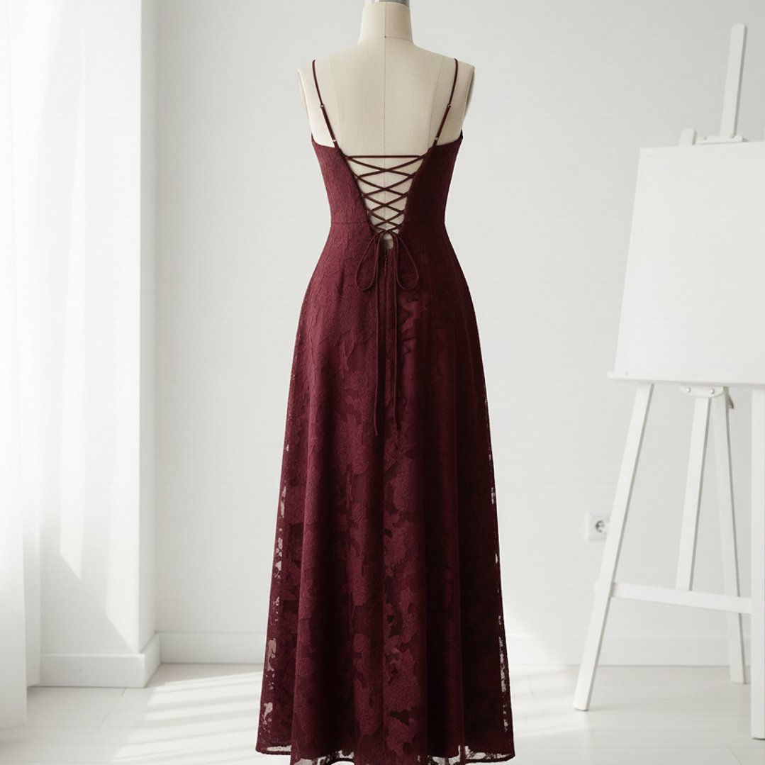 ❤. Maxi vestido Francis borgoña 2