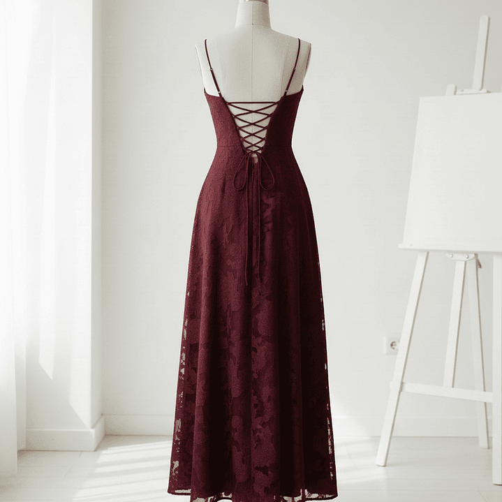 ❤. Maxi vestido Francis borgoña 2