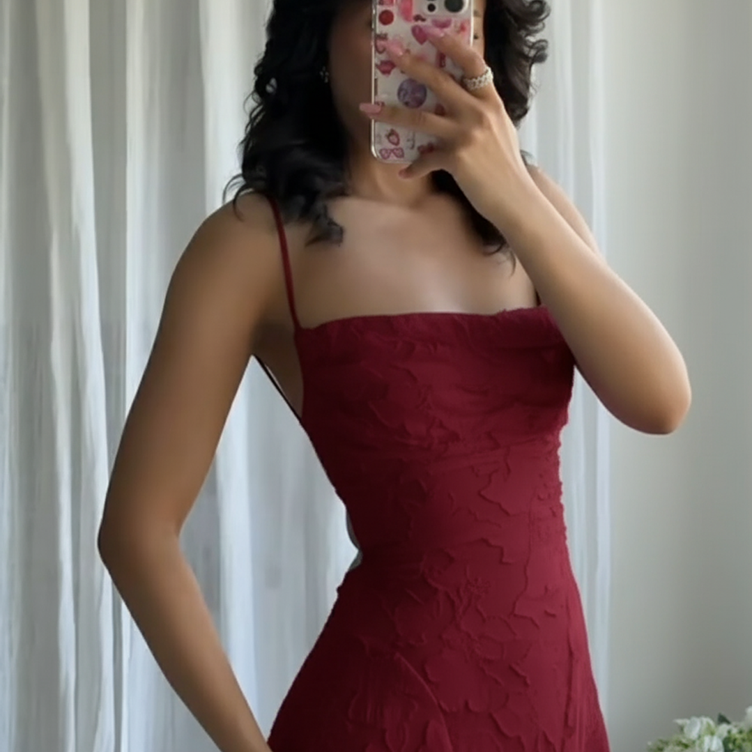 ❤. Maxi vestido Francis borgoña 4