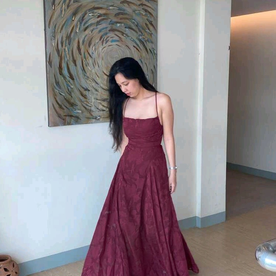 ❤. Maxi vestido Francis borgoña 3