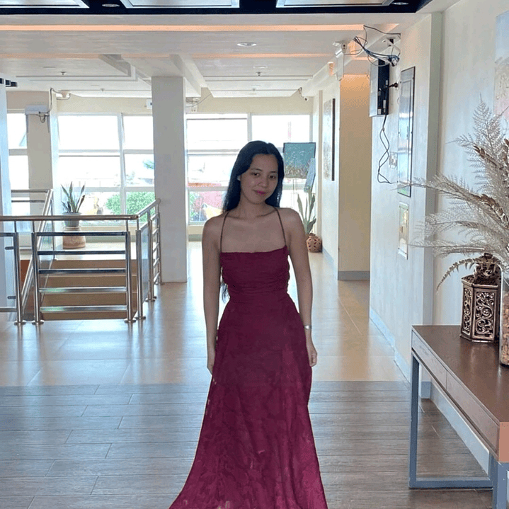 ❤. Maxi vestido Francis borgoña 7