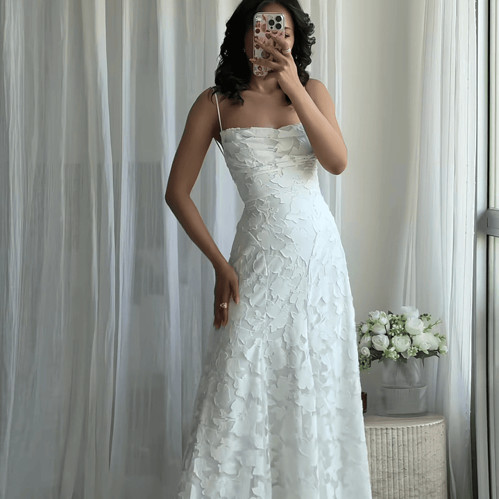 ❤. Maxi vestido Francis blanco 2