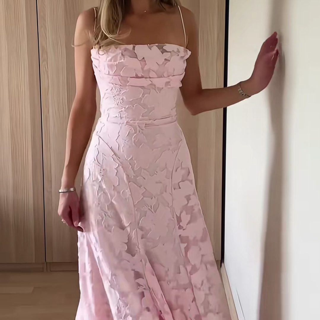 💖. Maxi vestido Francis rosado  1