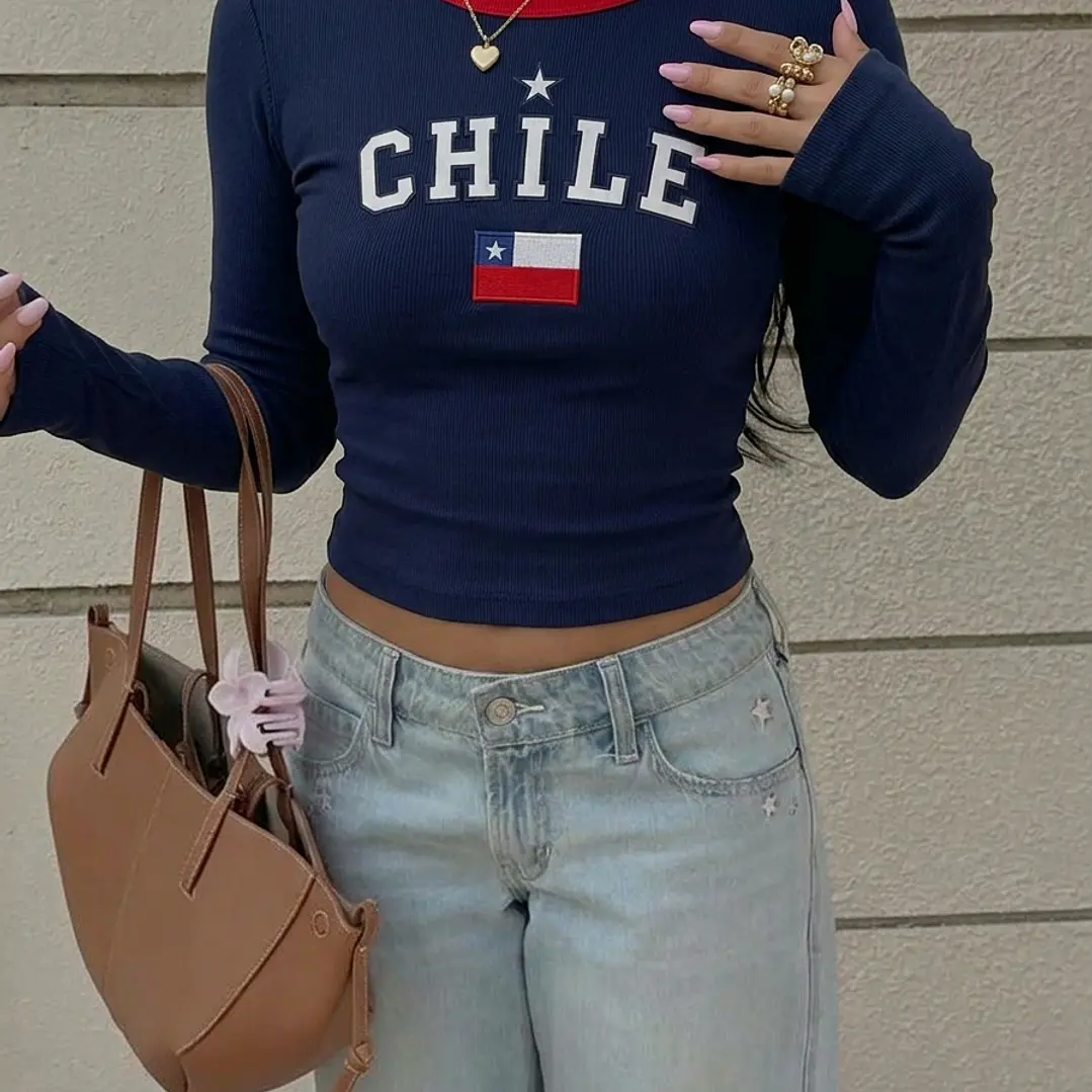 Baby tee Chile manga larga 🇨🇱 2