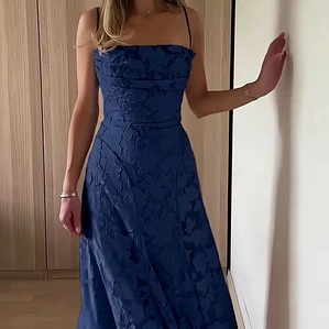 ❤. Maxi vestido Francis azul marino