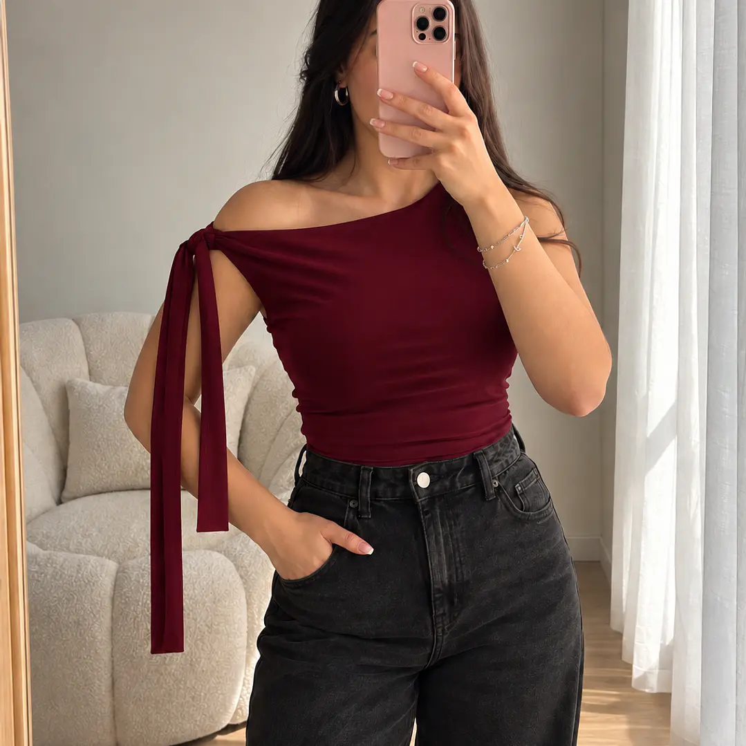 🖤. Polera Kaori lazo en hombro 7