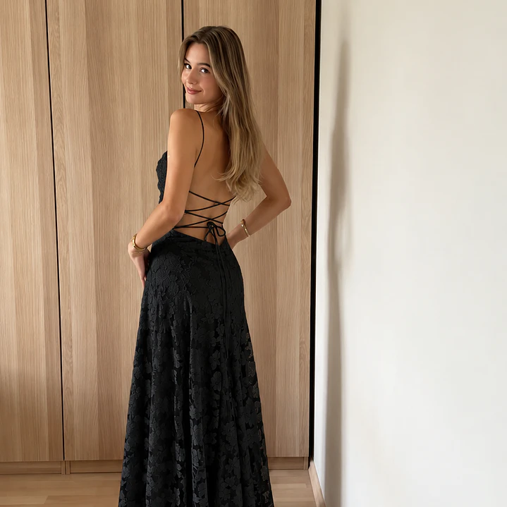 ❤. Maxi vestido Francis negro 1