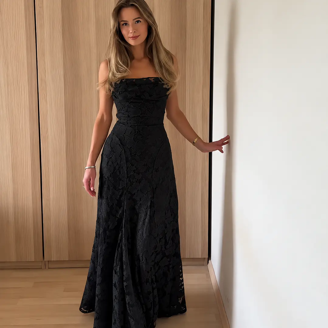 ❤. Maxi vestido Francis negro 2
