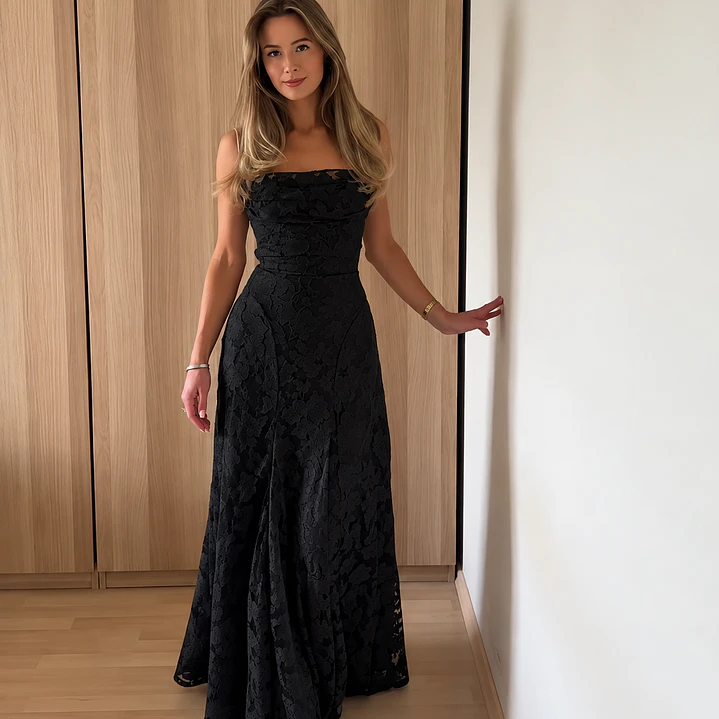 ❤. Maxi vestido Francis negro 2