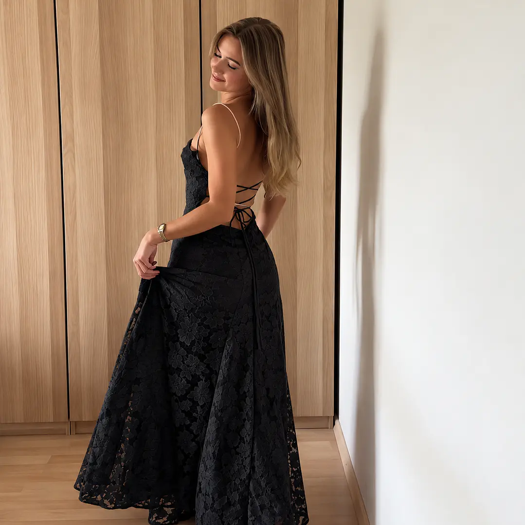 ❤. Maxi vestido Francis negro 3