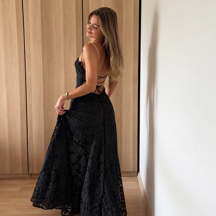 ❤. Maxi vestido Francis negro 3