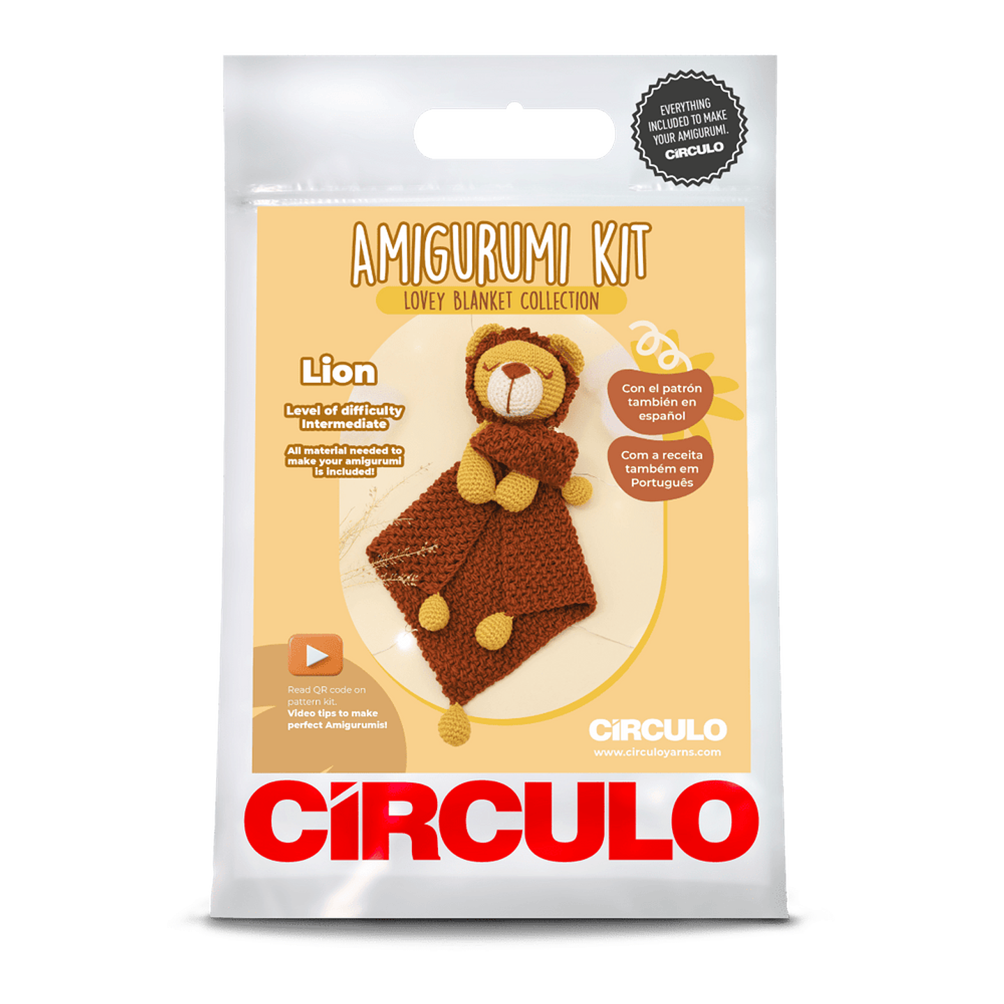 Circulo Kit de Amigurumi - Lovey Blanket - Leão 1