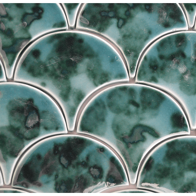 Fish Scale Tile, Glazed Effect