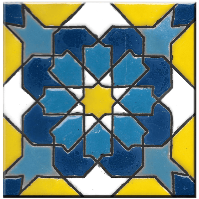 Azulejo artesanal 14x14cm - Hispano Arabe 1 - Cor A