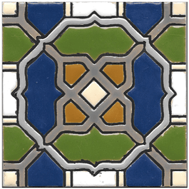 Handmade tile 14x14cm - Hispanic Arabic 2 - Color B