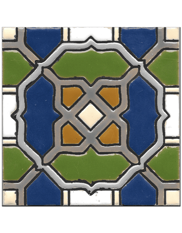 Azulejo artesanal 14x14cm - Hispano Arabe 2 - Cor B