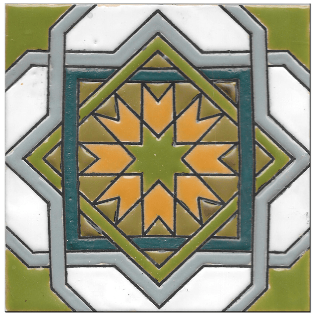 Handmade tile 14x14cm - Hispanic Arabic 3 - Color B