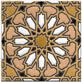Handmade Tile 14x14cm - Hispanic Arabic 4- Color A