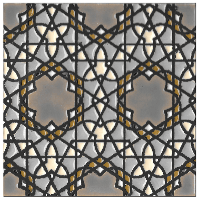 Handmade tile 14x14cm - Hispanic Arabic 5- Color B