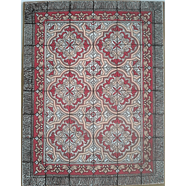 Floor Tile Rug - Sobradinho in Red