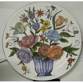 Wall Plate Basket Flowers Color