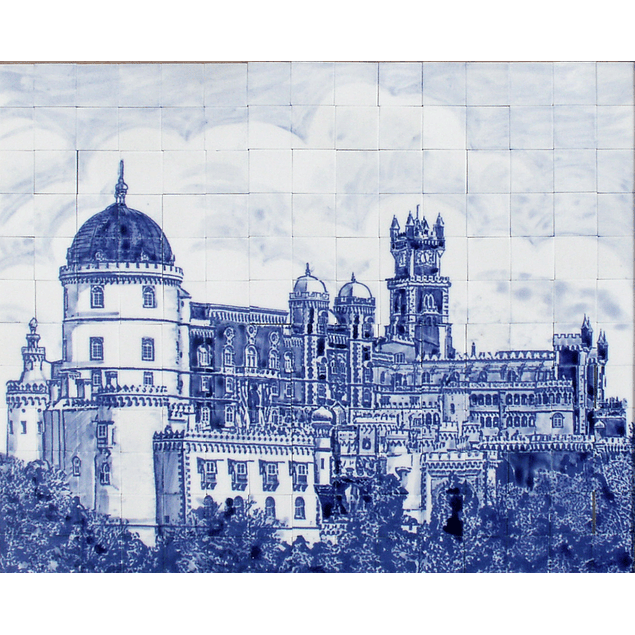 CERAMIC PUZZLE - PENA PALACE in blue and white