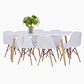 JUEGO DE COMEDOR BOSNIA 160 X 80 + 6 SILLAS EAMS POINT BLANCA - Miniatura 1