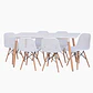 JUEGO DE COMEDOR BOSNIA 160 X 80 + 6 SILLAS EAMS POINT BLANCA - Miniatura 2