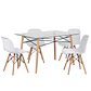 JUEGO DE COMEDOR EAMS RECT VIDRIO 4 SILLAS EAMS POINT BLANCAS - Miniatura 2