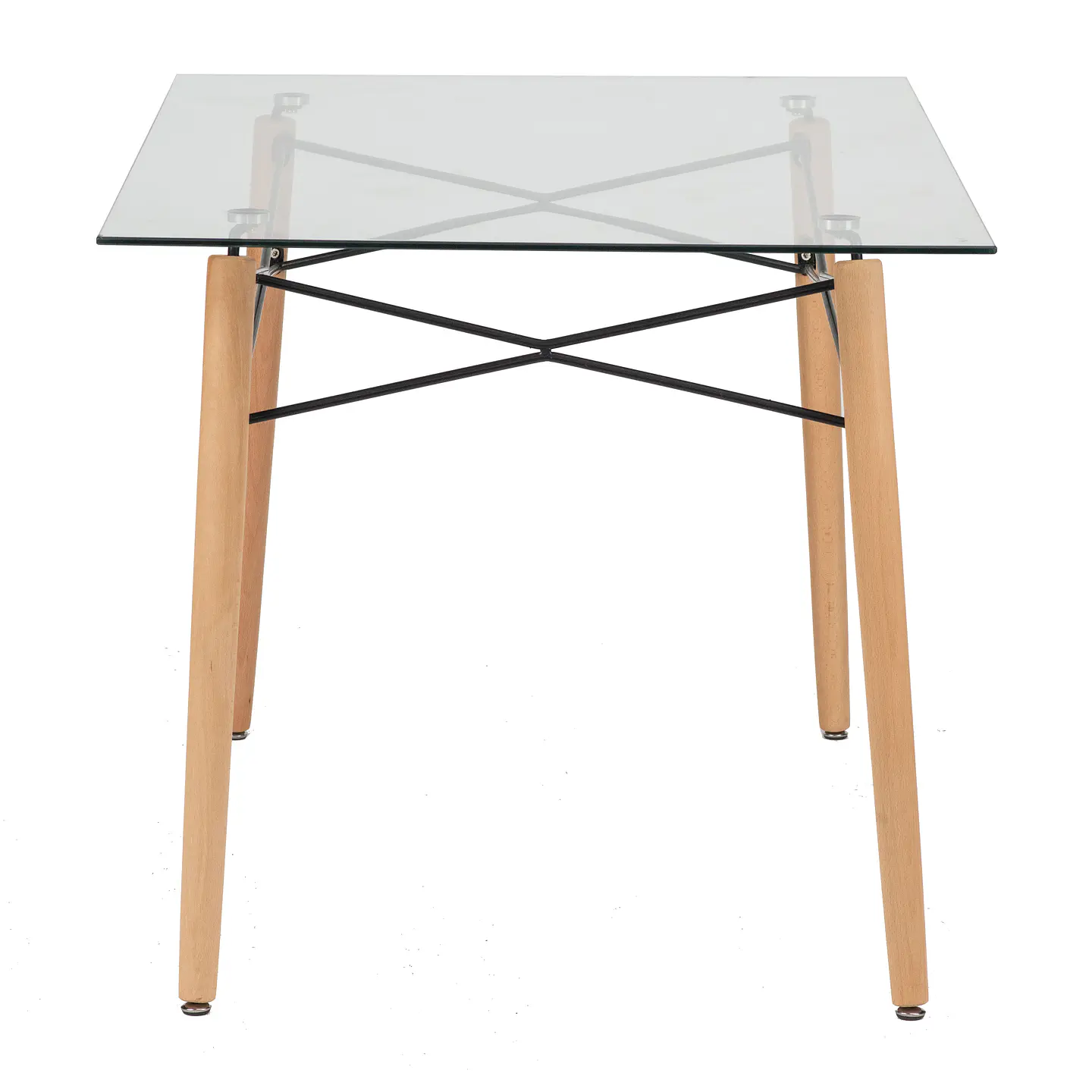 JUEGO DE COMEDOR EAMS RECT VIDRIO 4 SILLAS EAMS POINT BLANCAS 6