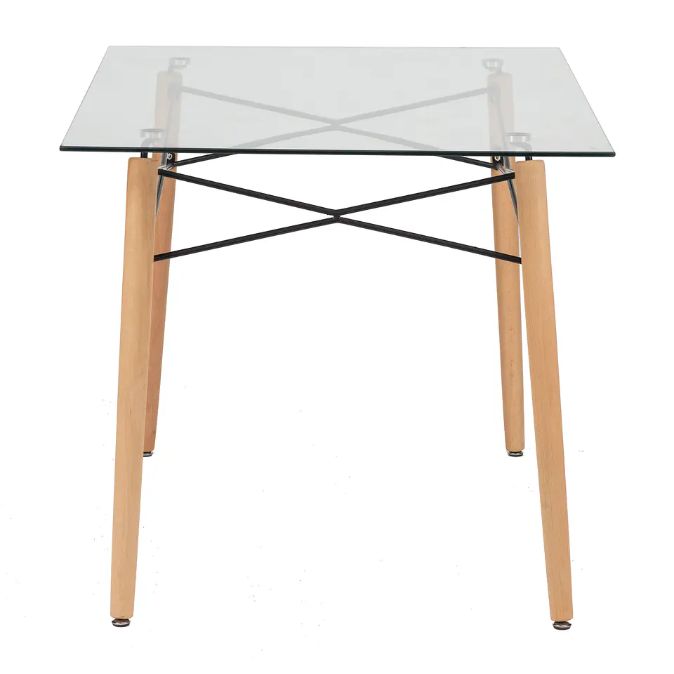 JUEGO DE COMEDOR EAMS RECT VIDRIO 4 SILLAS EAMS POINT BLANCAS 6